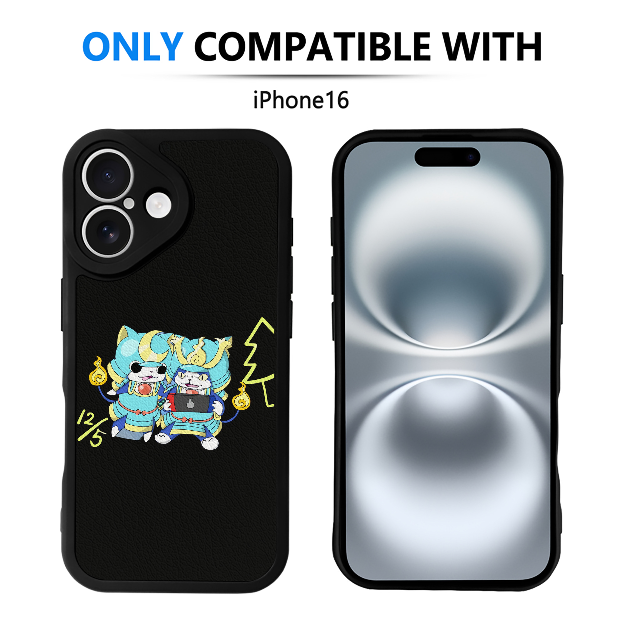 （画像用） 妖怪ウォッチ Yo-kai Watch 【iPhone 16シリーズ対応】シリコンスマホケース（レザー調） 材質：シリコン